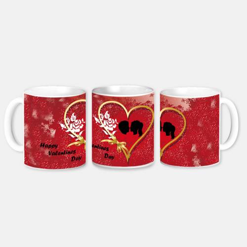 Brand Name Happy Valentines Day Coffee Mug | Gifts For Girlfriend Boyfriend Husband Wife | Ceramic Mug 350 Ml | Valentine Day Gift